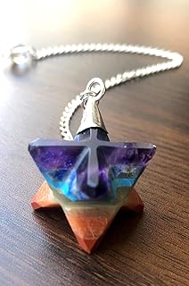 Crystalmiracle chakra merkaba pendulum in the shape of a star, precious crystal healing stone, trendy jewelry, gift for spiritual peace, meditation, well-being, accessories made by hand.. DIAYTAR NIGERIA puts thousands of products at your fingertips with affordable prices and delivery within a week.
