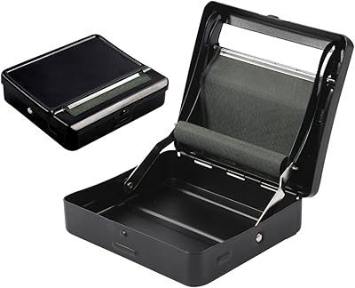 Rolling machine with automatic cigarette in black metal and 70 mm storage box.. Join thousands of satisfied shoppers on DIAYTAR Nigeria.