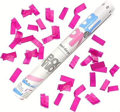 Twist and shoot gender reveal confetti for a perfect surprise party, compressed air, 100 % safe (45 cm, pink paper).. DIAYTAR NIGERIA puts thousands of products at your fingertips with affordable prices and delivery within a week.