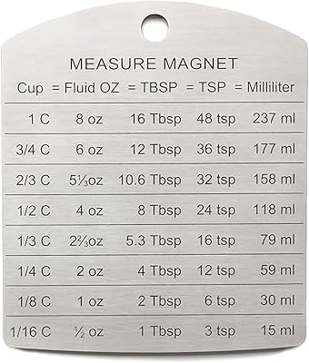 (1, white) - stainless steel cooking measurement magnet.. Your daily needs delivered to your door — DIAYTAR Nigeria style.