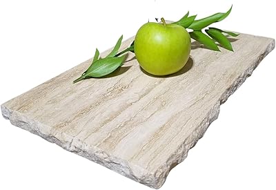 Beige travertine slab with natural edges, 35 x 20 x 2 cm format.. Shop local, shop fast — DIAYTAR Nigeria delivers across the country.