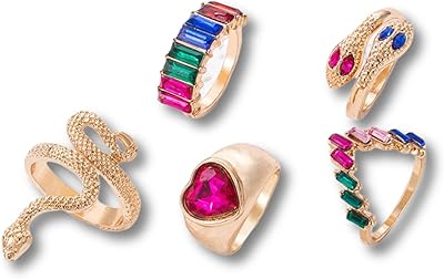 Set of women's rings, 5 pieces of cute snake rings, set of thick rings, set of boho rings for women and men, vintage cute animal snake rings, set of open rings.. From phone accessories to home decor — DIAYTAR Nigeria ships it fast.