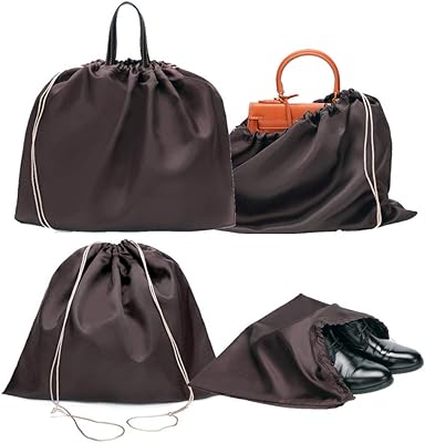 Lifgelik-Storage bags with dust cover, cord bag in thick silk fabric for luxury handbags, handbags, shoes, boots, brown, organizer of bags.. DIAYTAR NIGERIA: Where shopping is easy, prices are low, and delivery is just days away.