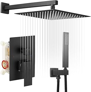 Black Bathlafish Shower Tap Luxury Square System 12 inch together.. Experience the ease of one-stop shopping with DIAYTAR NIGERIA's diverse catalog and nationwide delivery.