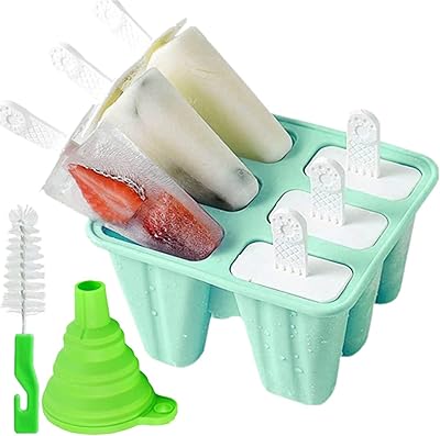 Ice mussels, 6 silicone ice creams, reusable ice cream molds, homemade ice cream molds with silicone funnel and cleaning brush.. DIAYTAR NIGERIA: Your affordable gateway to thousands of products delivered within a week.