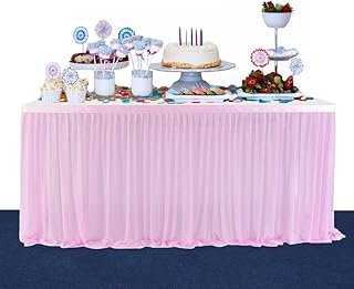Best Store Table skirt in pink tulle in fine mesh in elastic fabric for birthday, wedding, prenuptial party, banquet, interior decoration (6 feet).. DIAYTAR NIGERIA combines the largest product selection with affordable prices and reliable delivery.