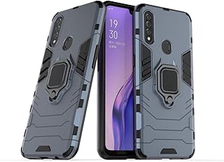 Robust double -layer protective shell compatible with Oppo A31 and Oppo A8, with metal ring and crutch (works with car magnetic support) (navy blue).. DIAYTAR NIGERIA: Where affordability and variety come together with nationwide 5-8 day delivery.