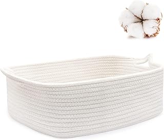 Winckle rope basket, small storage basket, gift basket, rectangular basket, basket under shelf, boho white decorative basket, woven rope basket with children's handle, dogs, eggs, fruit, snacks, towels for Easter.. Navigate through thousands of products at pocket-friendly prices with DIAYTAR NIGERIA's easy-to-use platform.