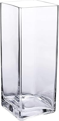 High and square glass vases, set of 2 for house decoration (H20 cm x P10 cm).. Your everyday shopping companion, DIAYTAR NIGERIA offers unbeatable value with nationwide delivery.