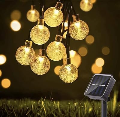 Light garland of 10m solar energy crystal ball, waterproof, 50 LED lights, for wedding, Christmas, outdoor party decoration (hot).. DIAYTAR NIGERIA: Where thousands of products meet affordable prices and reliable 5-8 day delivery.