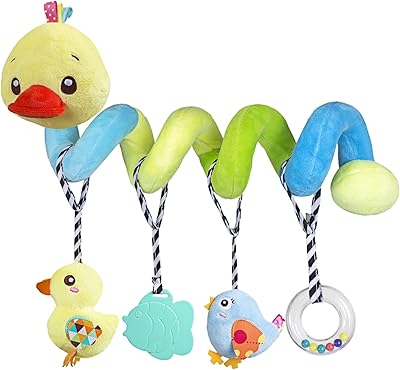 Baby Auto Siege Toy With Bells For Boys or Girls, Spiral Polish Toys, Stroller Travel Activity (Duck).. DIAYTAR NIGERIA: Where every shopping need is met with affordable prices and timely delivery.