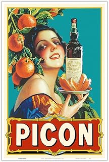 Picon - French aperitif - Vintage advertising poster of Gaspar Camps C.1910 - Master Art Print 12 "X 18".. DIAYTAR NIGERIA: Your affordable gateway to thousands of products delivered within a week.