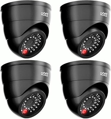 RUBIK 4 -piece False video surveillance camera with flashing LED light, false security camera adjustable safety camera interior dome with LED light (black).. Say goodbye to long wait times — DIAYTAR Nigeria ships in just 5–8 days!