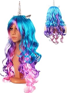 Long Cosplay wig Cosplay Closed princess unicorn rainbow for women, suitable for daily use, carnival, cosplay party, costume feast.. DIAYTAR NIGERIA: Where smart shoppers find everything they need at prices they can afford.