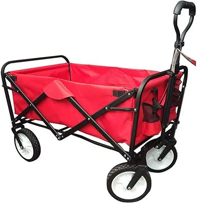 Foldable outdoor portable cart for shopping, beach, campsite, sport, red.. Shop confidently with DIAYTAR NIGERIA, offering affordable prices and reliable delivery within a week.