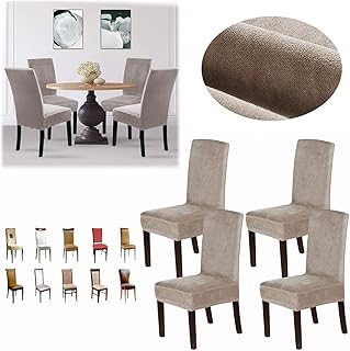 AM Dining room chair covers Extensible velvet for dining room, set of 4/6 Parson chair covers, Parson chair covers, dining chair covers, soft and thick velvet fabric (dark gray, 4 rooms).. Shop confidently with DIAYTAR NIGERIA, offering affordable prices and reliable delivery within a week.