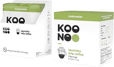 Cardamom Koonoo, specialized filter coffee, dark roasting, 7 x 12 g, made in the United Arab Emirates.. Nigeria's favorite online shopping platform, DIAYTAR offers unbeatable prices and delivery within a week.