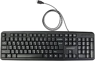 Premium wired keyboard in the microdigit scripto series with 104 UV, waterproof and fine (black) treated keys (MD298K).. Shop with purpose at DIAYTAR NIGERIA and receive your purchases at unbeatable prices within the week.