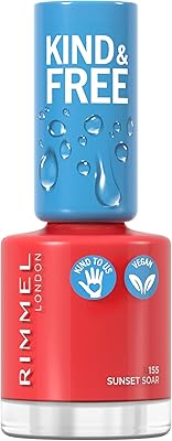 Nail enamel Rimmel Kind & Free Clean - Breathable finishing layer - Vegetable formula - Respectful of animals and vegan - 8 ml - 25 oz, shade 155 SUNSET SOUR.. DIAYTAR NIGERIA: Bringing affordable shopping solutions with a diverse product catalog delivered nationwide.