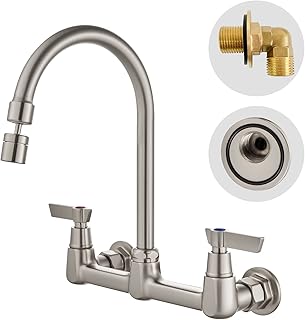 Mural commercial kitchen sink tap in polished nickel of 8.. With DIAYTAR Nigeria, shopping online is easy, affordable, and fast.