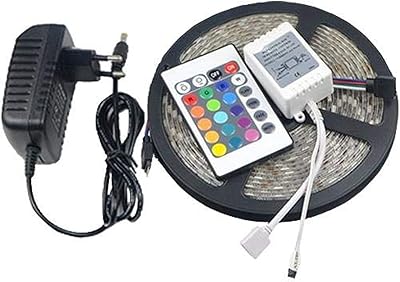 Multicolored LED light strip, 5 meters, 300 LEDs, with remote control and charger, 5050 RGB, waterproof.. DIAYTAR NIGERIA brings the marketplace to your home with budget-friendly prices and nationwide delivery.