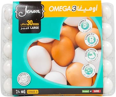 A large cardboard of white omega 3 eggs from Janan 30 eggs.. DIAYTAR NIGERIA brings the market to your screen with thousands of affordable products delivered to your door.