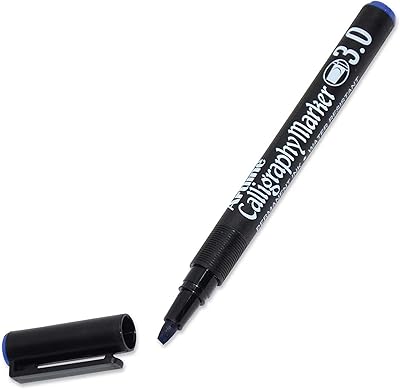 Set of pens markers of calligraphy art line, 12 pieces, blue, 3.0 mm - Armkek -813b.. Shop with confidence at DIAYTAR NIGERIA, Nigeria's premier affordable e-commerce platform.