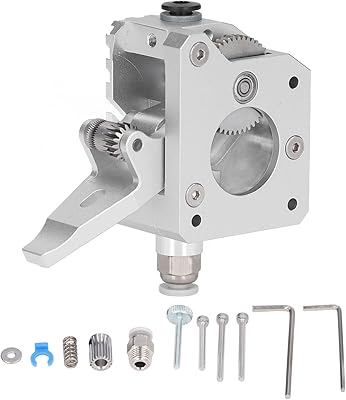 3D printer extruder kit, upgrade of dual -gear extruder in silver metal MK8, spare part of 3D printer accessory for Prusa i3 MK3 (right hand).. Shop smarter with DIAYTAR NIGERIA's vast product range and budget-friendly delivery within the week.