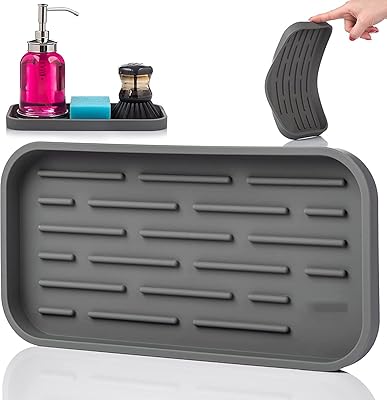 Arabest Silicone Kitchen Sink Tree, Large Superior Quality Kitchen Sink Organizer, Durable kitchen soap distributor, Sponge holder for bathroom kitchen counter, 25 x 13 cm (gray).. Big savings, small wait times — shop now at DIAYTAR Nigeria.