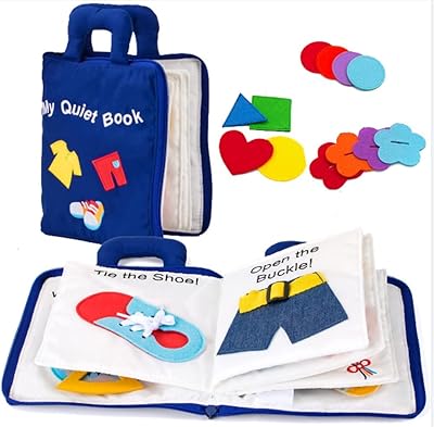 MONTESSORI CALM Activity Book - Fabric travel book for toddlers - 10 subjects, early learning activities, basic skills for toddlers, interactive book for boys and occupied girls (blue).. DIAYTAR NIGERIA brings the market to your screen with thousands of affordable products delivered to your door.