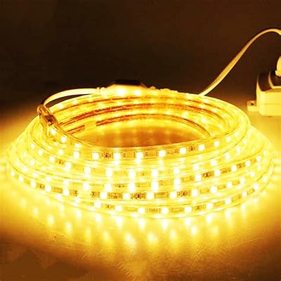 220 V LED light strip (5 m, warm white, yellow).. Shop with confidence at DIAYTAR NIGERIA, enjoying competitive prices and delivery within 8 days.