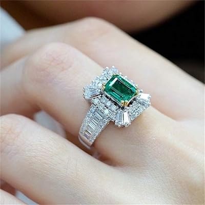 Vintage Sterling 925 silver ring with emerald, cocktail rings, square stones, green cubic zirconia, birthday promise ring, eternity wedding engagement ring for women tz.85.. Shop everything from A to Z on DIAYTAR Nigeria — delivered nationwide.