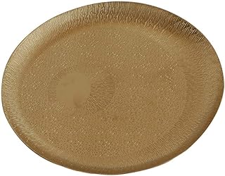 Round decorative tray in ancient pure brass carved by hand service plate.. DIAYTAR NIGERIA: Creating access to affordable products for every Nigerian with our swift delivery service.