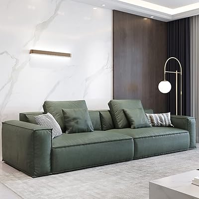 JD Living Room Furniture leather sofa (green color, four -seater, two pillows, 2800 x 970 x 670).. Shop smarter, not harder with DIAYTAR NIGERIA - thousands of products at your fingertips with affordable delivery.