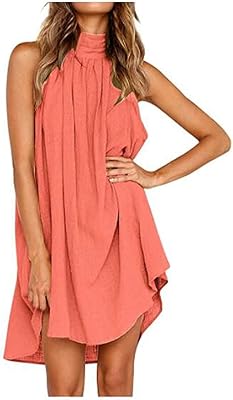 JQAM FULL SUMMER DRESS WITH WOMEN WEEK FOR WOMEN, MINI-ROBE PLONED SANDS (Color: ROSE, SIZE: S).. Shop easy, pay less, get it fast — with DIAYTAR Nigeria.