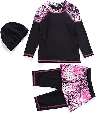 Burkini swimsuit for girls with a modest Islamic design, with long sleeves to protect against rashes and complete coverage with a higher skirt.. DIAYTAR NIGERIA delivers what matters - quality, affordability, and prompt nationwide shipping.