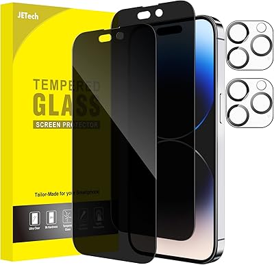Geetech Privacy screen protection with full coverage for iPhone 14 pro 6.1 inch with camera lens protector, anti-espion tempered glass layer, pack of 2.. Discover the perfect balance of price and convenience with DIAYTAR NIGERIA's nationwide e-commerce platform.