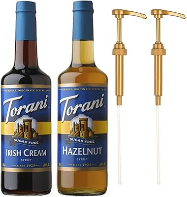 Irish coffee syrup flavored with hazelnut cream without Torani sugar - 750 ml bottle (2) + 2 syrup pumps... Your home for smart shopping — DIAYTAR Nigeria delivers fast and cheap.