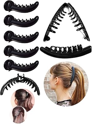 Set of Accessories for Paratguraf hair, package of 6 (size L, black) 5 pieces in the shape of bananas, Hair pins with self -locking banana for women and girls.. DIAYTAR NIGERIA: Where shopping meets satisfaction with affordable prices and prompt delivery services.