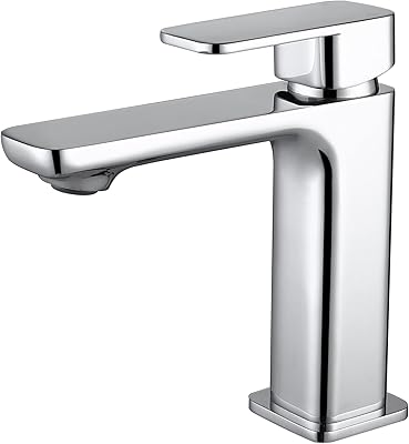 Sink mixer with a single fashion Home handle, chromed bathroom sink faucet with modern square beveled style, mounted on a hole in a hole.. Shop smarter, not harder with DIAYTAR NIGERIA - thousands of products at your fingertips with affordable delivery.