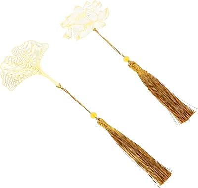 CIEEEO 2 Pieces Metal Brand-Metal Party Yellow Gifts For Girl, Decor of Lotus Flower, Stationary Gifts, Retro Page Brand, Leaf Decor, Leaf-shaped Landbags, Bookmarks with Pattern Pattern.. DIAYTAR Nigeria: Discover more, spend less, and enjoy delivery within 5–8 days.