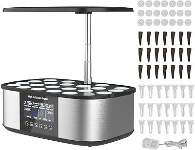 Hydroponic culture system at 21 pods with 7.5 l water tank, interior aromatic herbs garden with LED growth light, smart hydroponic culture kits, adjustable height for home gardening at home cooking.. Experience the joy of discovery with DIAYTAR NIGERIA's vast catalog and nationwide affordable delivery.