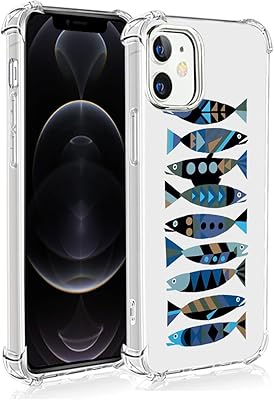 Cute phone shell in retro fish for iPhone 12 6.1 inch, transparent animal motive, flexible TPU protective shell, flexible full protection against girls and women.. DIAYTAR NIGERIA: Your one-stop e-commerce destination with affordable prices and nationwide delivery in 5-8 days.