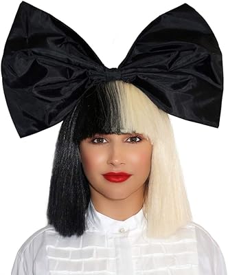 SIA costume wig under official license, half-blonde black bob wig with black knot, high quality synthetic hair by SIA.. Shop from Nigeria's largest product selection at DIAYTAR, with budget-friendly prices and swift delivery.
