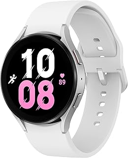 Samsung Galaxy Watch 5 44 mm LTE smart watch with body follow -up, health, physical shape and sleep, improved battery, sapphire glass, improved GPS monitoring, American version, silver bezel with white band.. No stress, just speed — DIAYTAR Nigeria ships in days.