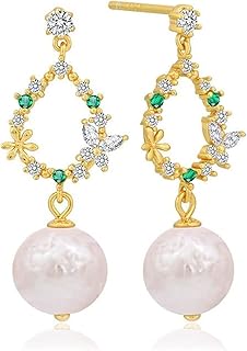 Sterling 925 silver earrings with baroque pearls, gold, costume jewelry for women, e1407, silver, pearl.. Discover shopping made simple with DIAYTAR NIGERIA's comprehensive platform and nationwide delivery service.