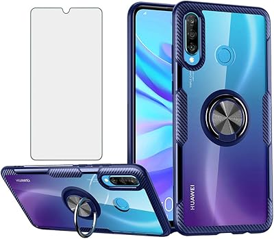 Huawei P30 Lite shell with tempered glass screen protector, transparent lid, magnetic support ring, thin, transparent rubber, Hawaii P30 Lite P30 30Lite for men's Hawiii Pour Accessories.. Discover endless possibilities with DIAYTAR NIGERIA's comprehensive selection and reliable shipping.