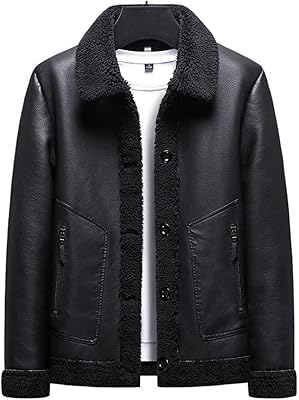 Fercla Men's Down jacket, Winter coat in lamb wool and fur a warm and thick coat plus men's velvet leather jacket (Size: xxxxxxx-Large).. DIAYTAR NIGERIA bridges the gap between desire and affordability with nationwide delivery in under 8 days.