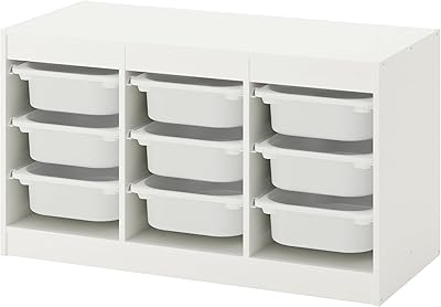 Ikea Trufast storage set with boxes, 99x44x56 cm, white/white.. Your everyday shopping companion, DIAYTAR NIGERIA offers unbeatable value with nationwide delivery.