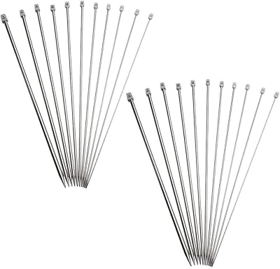Helvety 22 pieces set of knitting stainless steel needles stainless knitting needles sophisticated long and straight needle for hand seam 35 cm.. DIAYTAR NIGERIA: Bringing affordable shopping solutions with a diverse product catalog delivered nationwide.